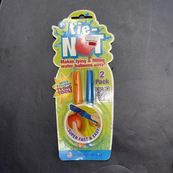 Tying Sticks 2 Pack Orange Blue Makes Water Balloons Easy By Tie-Not New - Picture 1 of 9